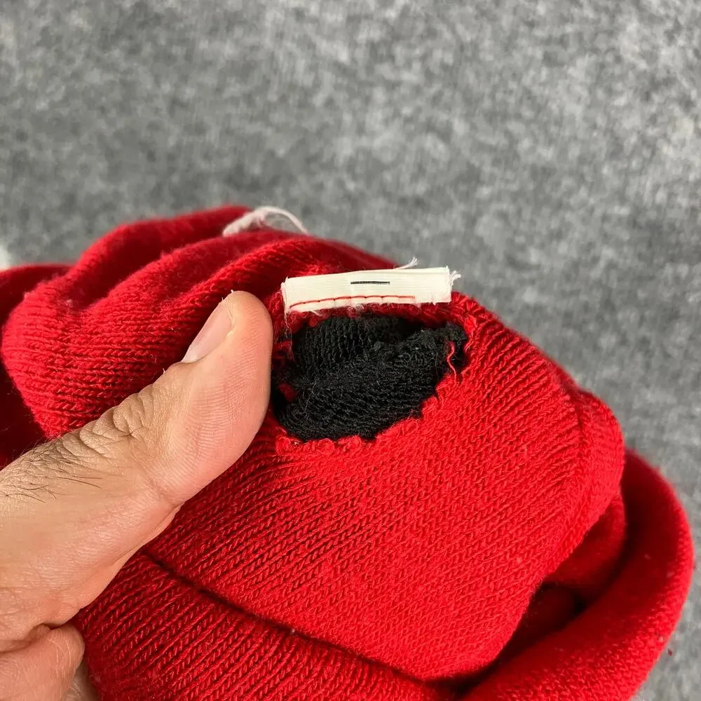 The North Face Beanie Black Red Reversible Knit Logo Cuffed‎ Winter Hat Unisex